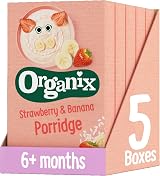 Organix Strawberry & Banana Organic Baby Porridge 6+ Months 120 g Pack of 5