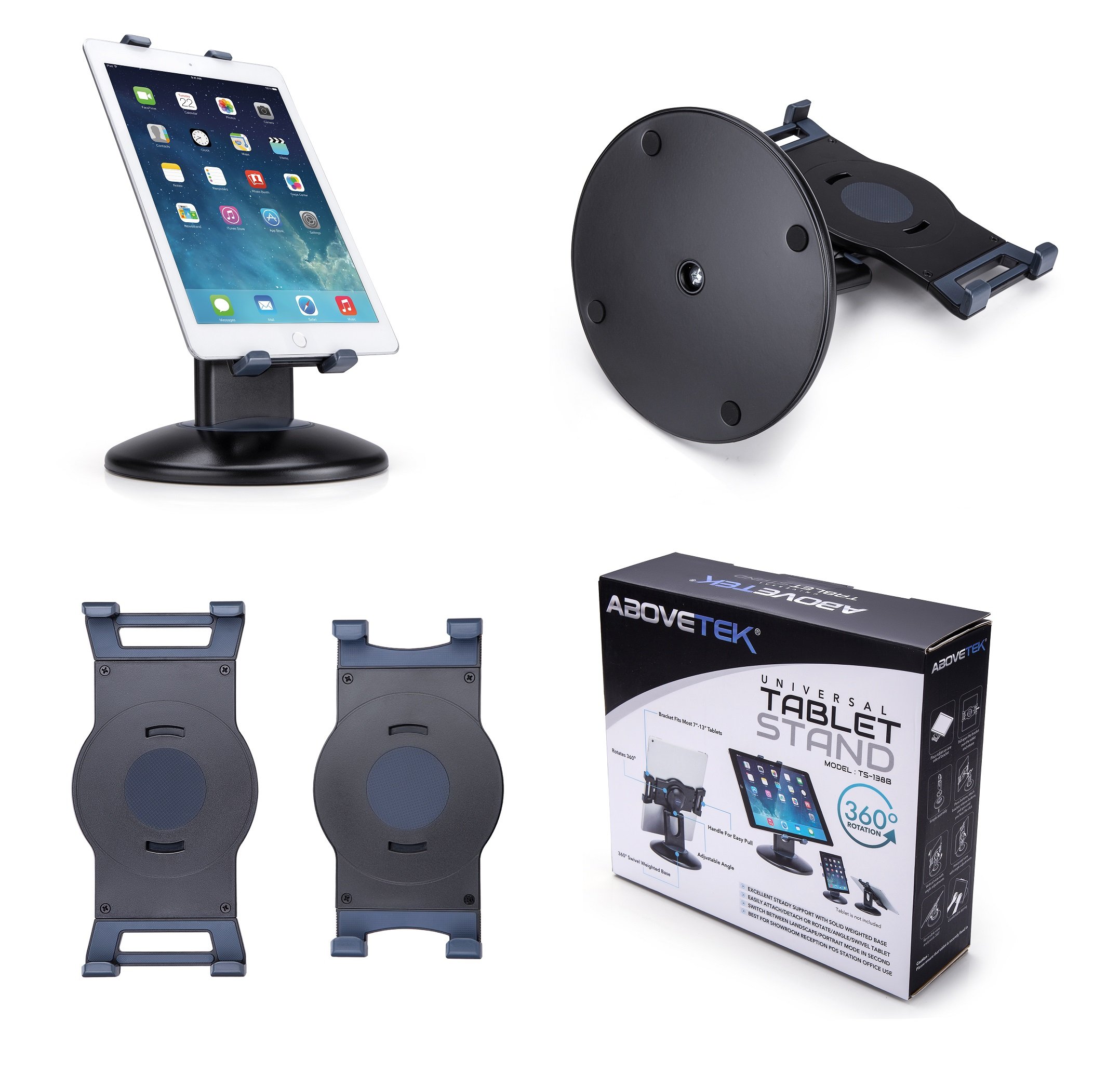 AboveTEK Retail Kiosk iPad Stand, 360° Rotating Commercial Tablet Stand