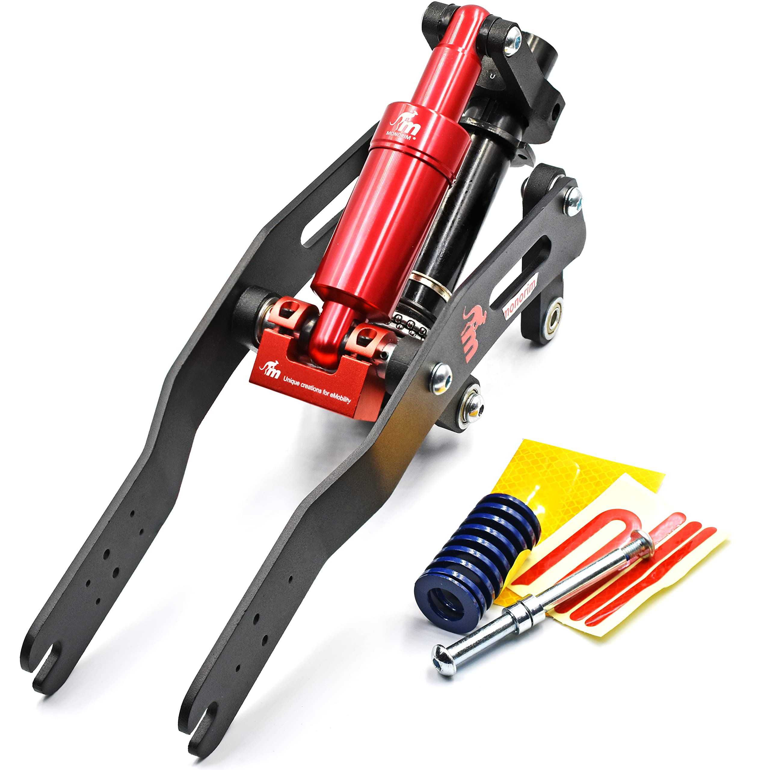 Monorim Genuine V4 Suspension Kit For Xiaomi M365 1S Essential Pro 2 Mi3 Pro 4 Electric Scooter (Black/Red)