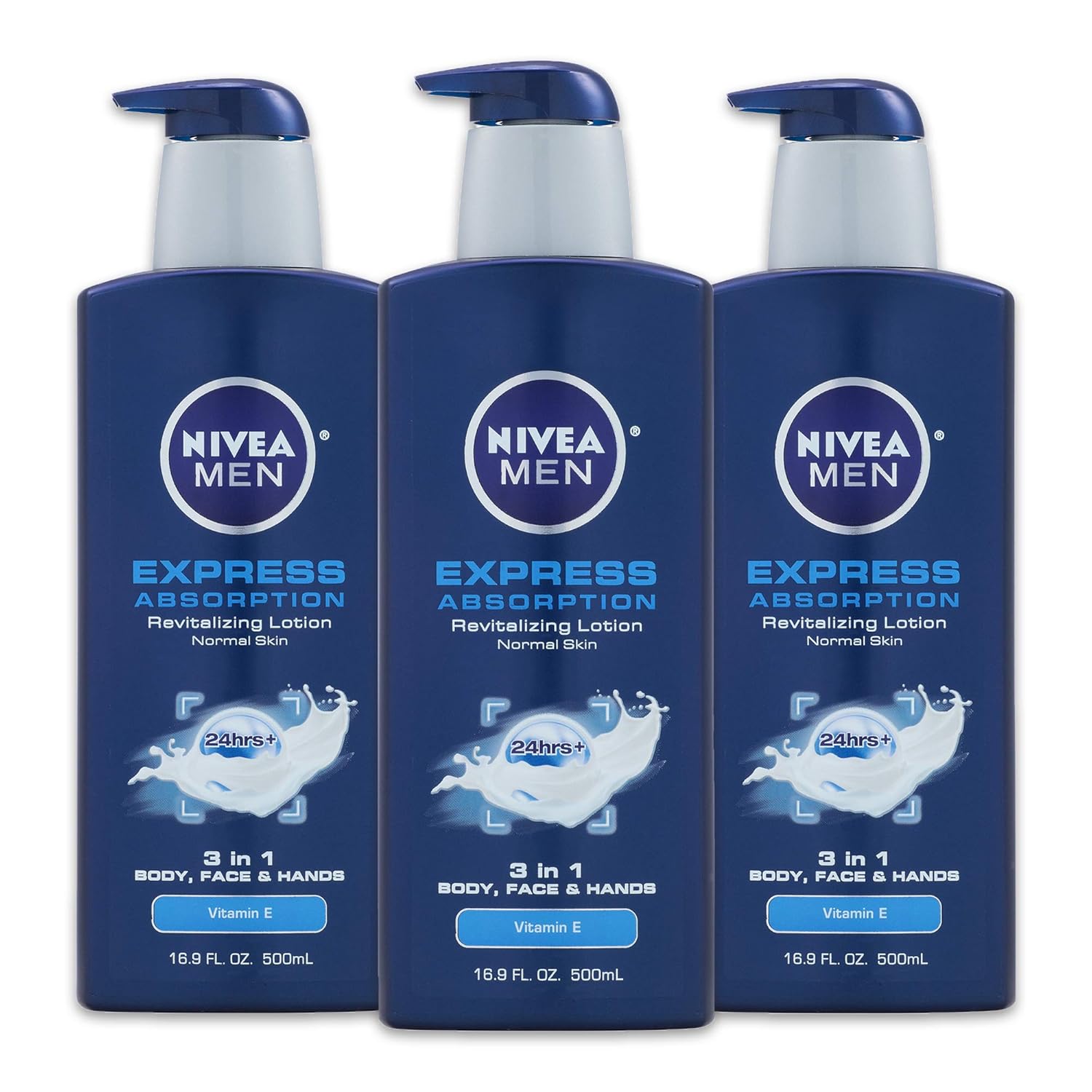 NIVEA Men Maximum Hydration 3-in-1 Nourishing Lotion - Body, Face, Hands - 16.9 Oz. Pump Bottle : Body Lotions : Beauty