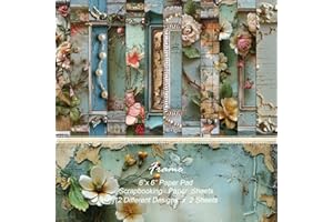 SORKWO 24 Sheets Photo Frame Pattern Paper, 6" x 6" Scrapbooking Supplies Paper Decorative Craft Paper for DIY Card Making Photo Album Junk Journal Décor