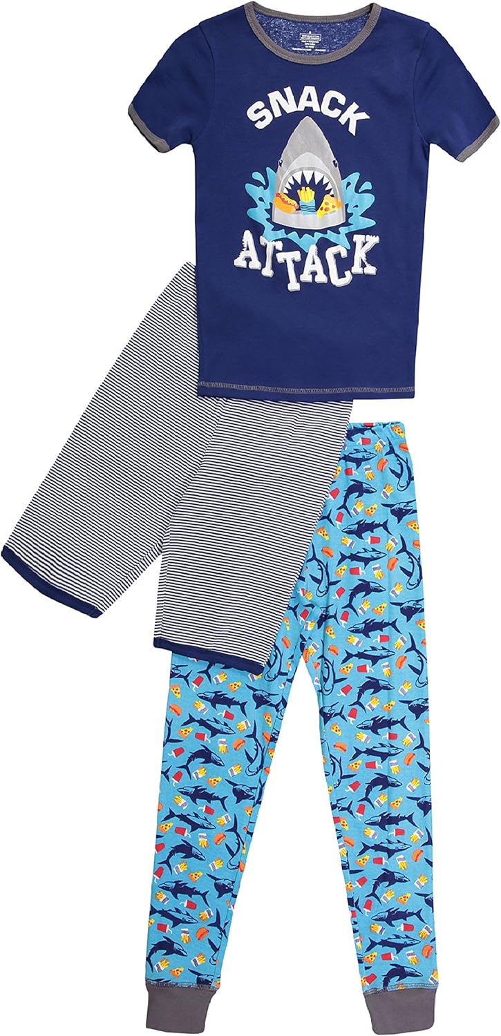 Boys Short Sleeve Pajama Top W/Pants & Shorts Bottom Kid