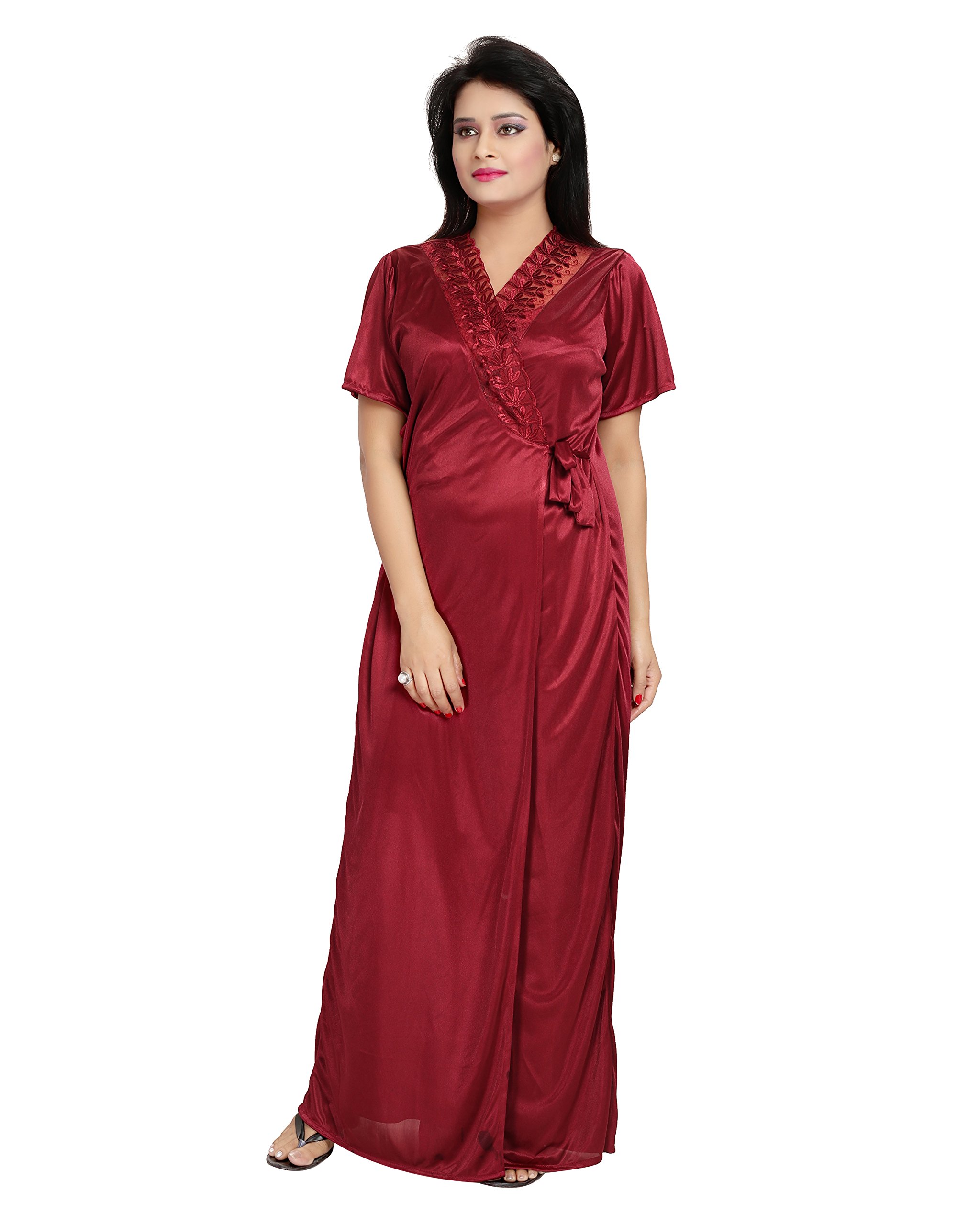 maroon night dress