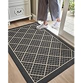 DEXI Front Door Mat 48x72, Non Slip Absorbent Entryway Doormat, Low Profile Thin Washable Entry Mats for Inside Home Entrance, Garage, Patio, Dark Grey