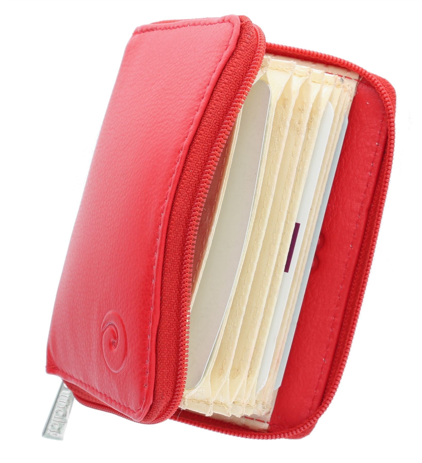 Mala Leather Origin Collection Leather Concertina Credit Card Holder with RFID Protection 552_5 Red