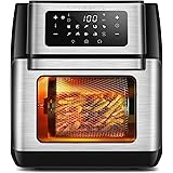 CROWNFUL 10-in-1 Air Fryer Toaster Oven, Convection Roaster with Rotisserie & Dehydrator, 10.6 Quart, Digital LCD Touch Scree