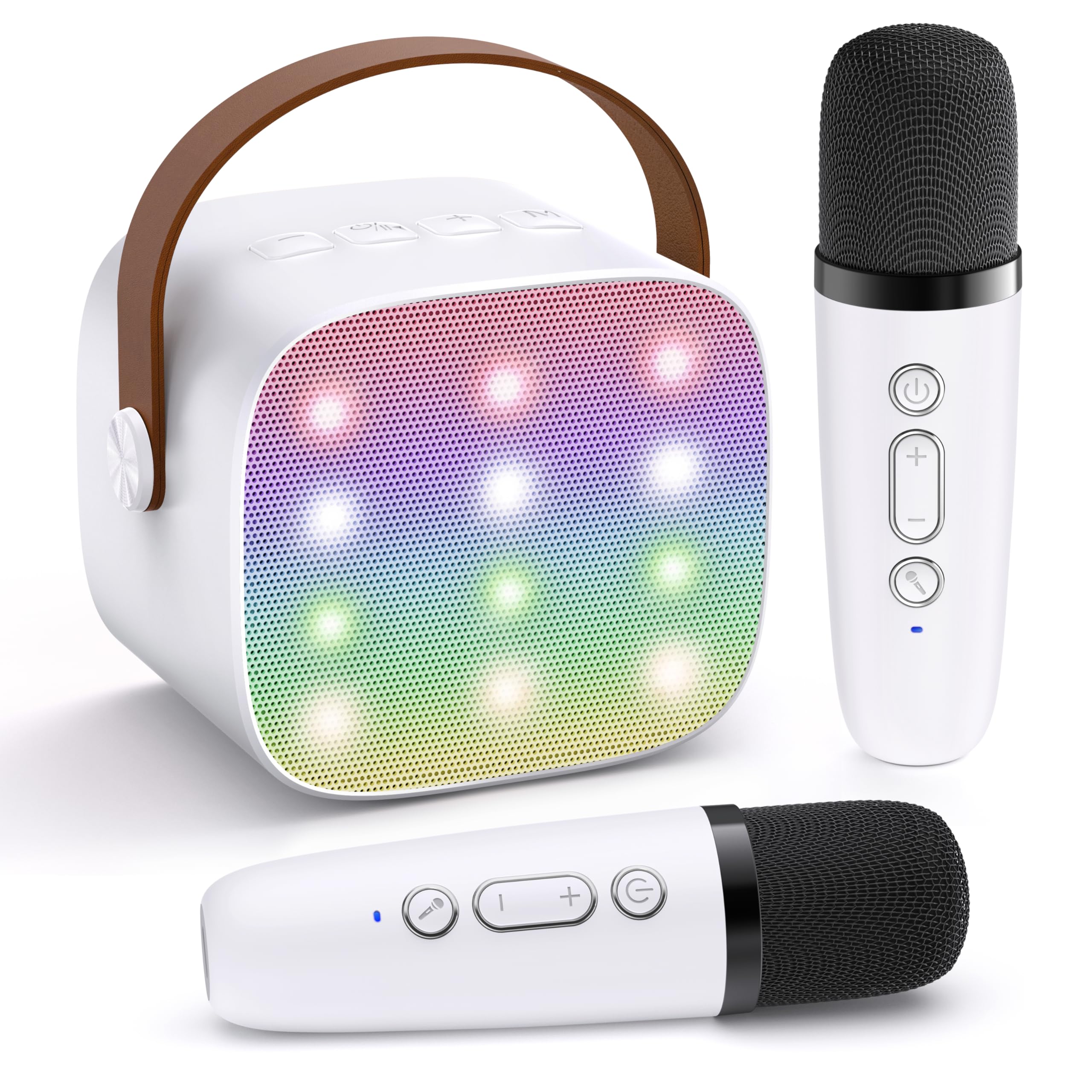 Photo 1 of YLL Mini Karaoke Machine for Kids Adults, Portable Bluetooth Speaker with 2 Wireless Microphones,Toys Birthday Gifts for Girls 3, 4, 5, 6, 7, 8, 9, 10, 11, 12+ Years Old Toddler Teens(White)