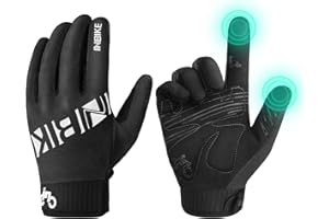 INBIKE Moutain Bike Gloves Touch Screen Full Finger Road Bike Gloves for Men Anti-Slip Breathable Shock-Absorbing