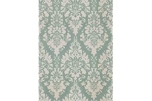 PODUFF Sage Green Damask Peel and Stick Wallpaper – Vintage Floral Wallpaper for Home Decor | Self-Adhesive, Waterproof Vinyl