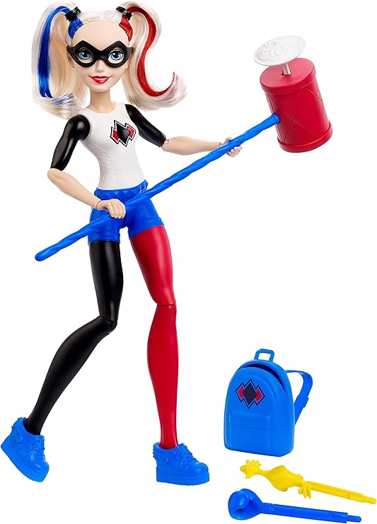 DC Super Hero Girls Mallet Launcher Harley Quinn Doll, Figures Amazon