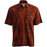 Hawaiian Shirt for Men Casual Button Down Short Sleeve Cotton Summer Batik Aloha Shirt