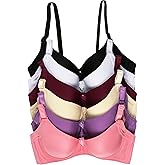 ToBeInStyle Women's Pack of 6 Wired Padded T-Shirt Bras with Wide Wings