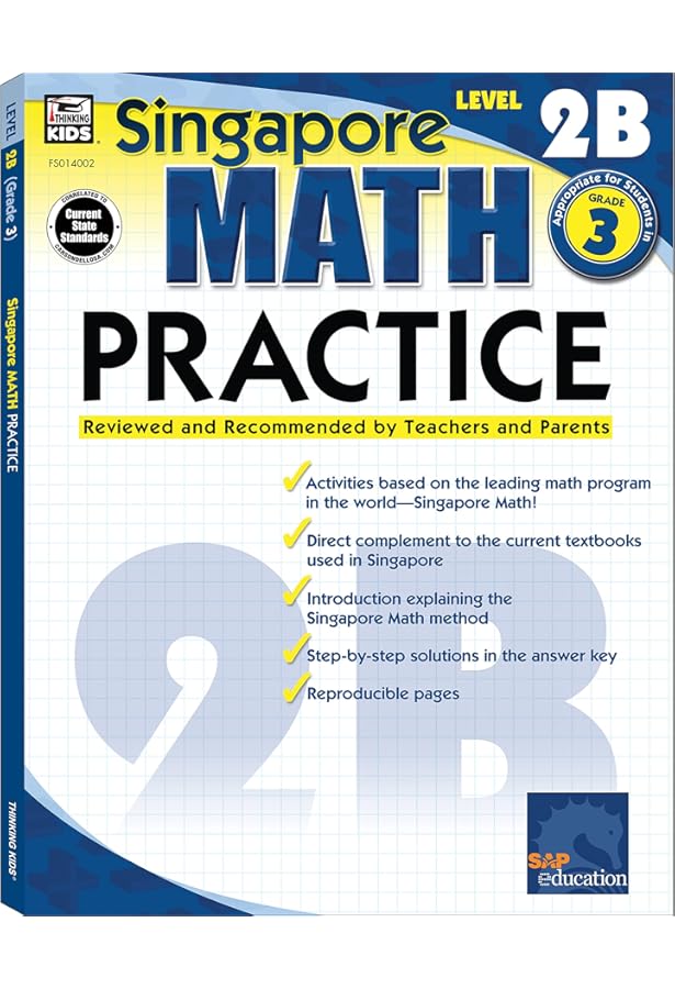 Singapore Math Practice Workbook—Level 1B, Grade 2 Math Book