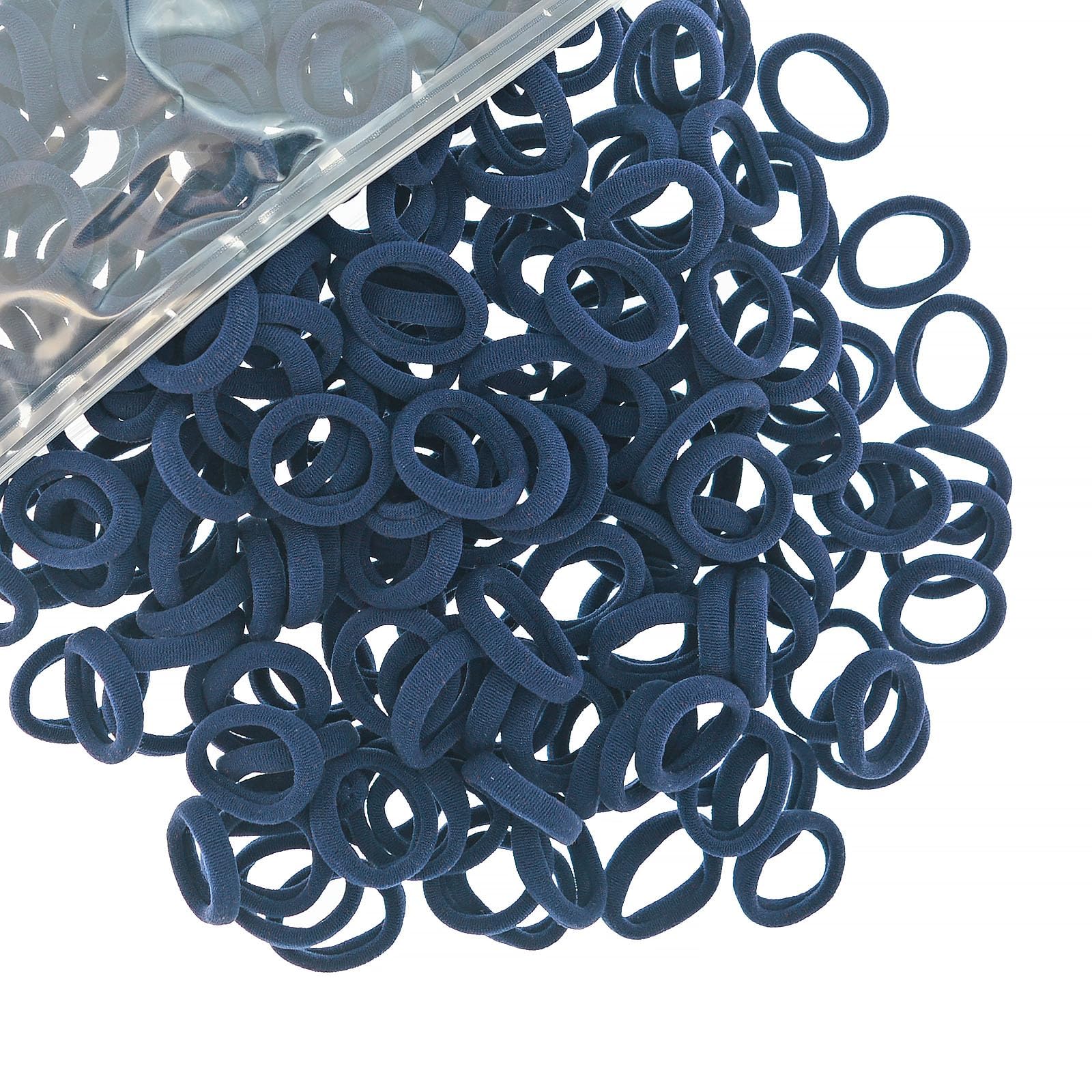 200 Pcs Solid Color Cotton Hair Ties Toddler Girls' Elastics Hair Ties Seamless Ponytail Holder Hair Accessories (navy)