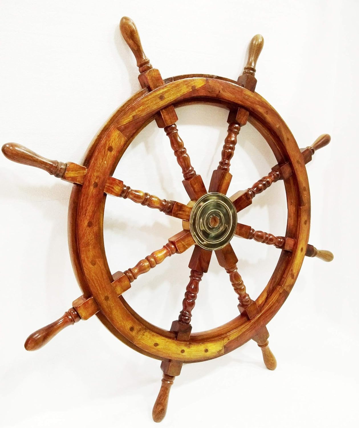 Amazon Com 36 Nautical Marine Wooden Steering Ship Wheel Pirate Captain Ship Wall Decor Home Kitchen