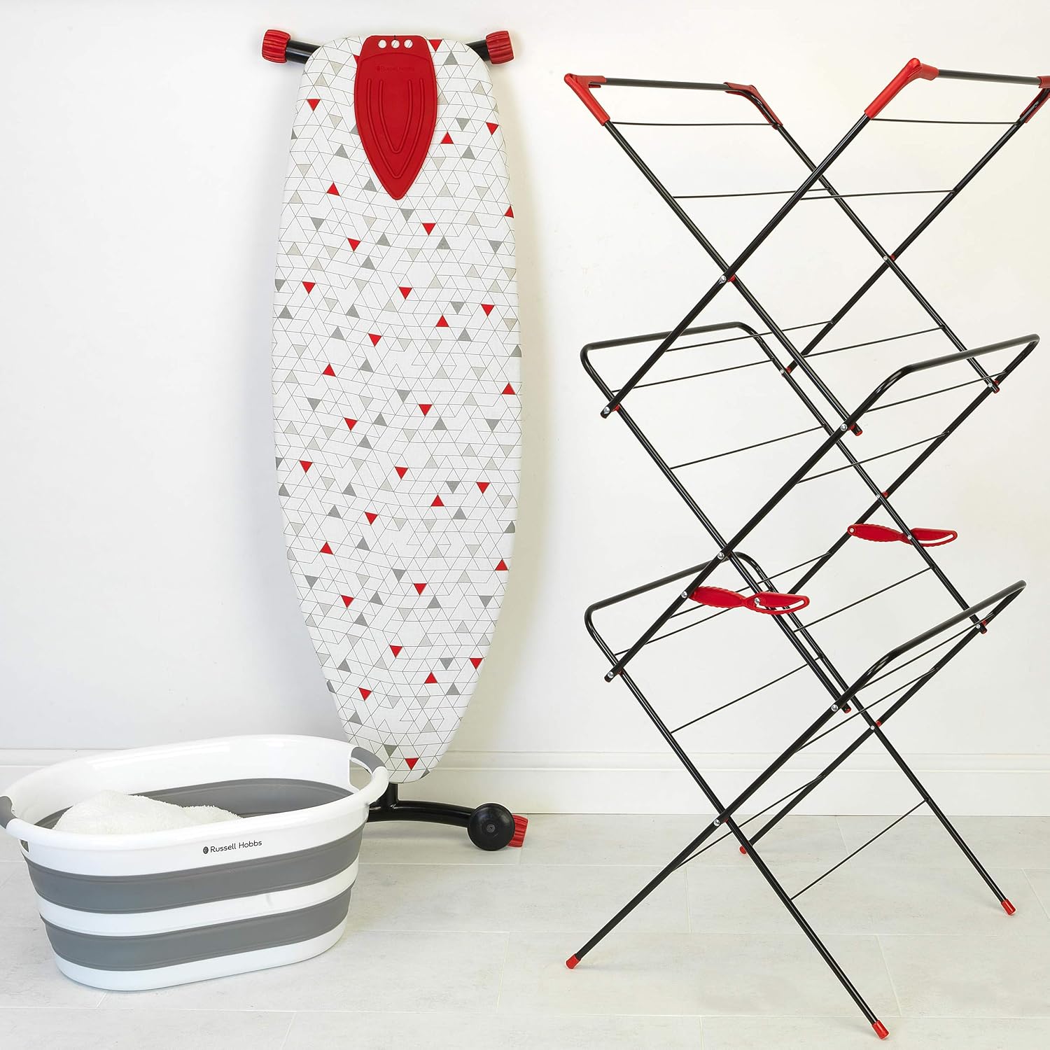 Russell Hobbs LA053879WHTEU Collapsible Laundry Basket, Large 27L Clothes Hamper Bin with Silicone Easy Grip Handles - Image 4