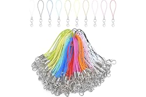 MKCYD 100Pcs Phone Charms Strap with Lobster Clasp Lanyard Straps,Lariat Lanyard Charms Pendant Clasp for Cell Phone USB Keychains DIY Jewelry Accessories