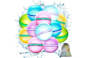 COTADWI 【12 Pack】Magnetic Reusable Water Balloons Fast Refillable for Kids Outdoor Activities, latex-free Kids Pool Beach Bath Toys, Self-Sealing Water Bomb Quick Fill for Summer Games (12)