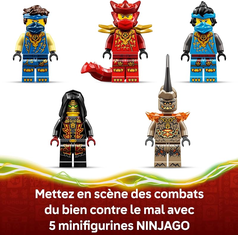 Ninjago 2-en-1 La Voiture Transformable de Jay - Camion Ninja avec 5 Minifigurines Dont Kai & NYA - Shurikens & Sabres - Cadeau d'anniversaire pour Garçon dès 8 Ans & Fans 71856