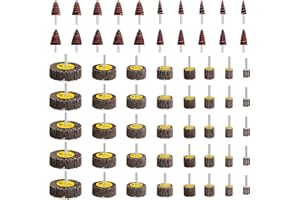 MINATEE 60 Pack 1/4" Abrasive Flap Wheel Sander 80 Grit Aluminum Oxide Flap Wheels Cone Shape Sanding Wheel