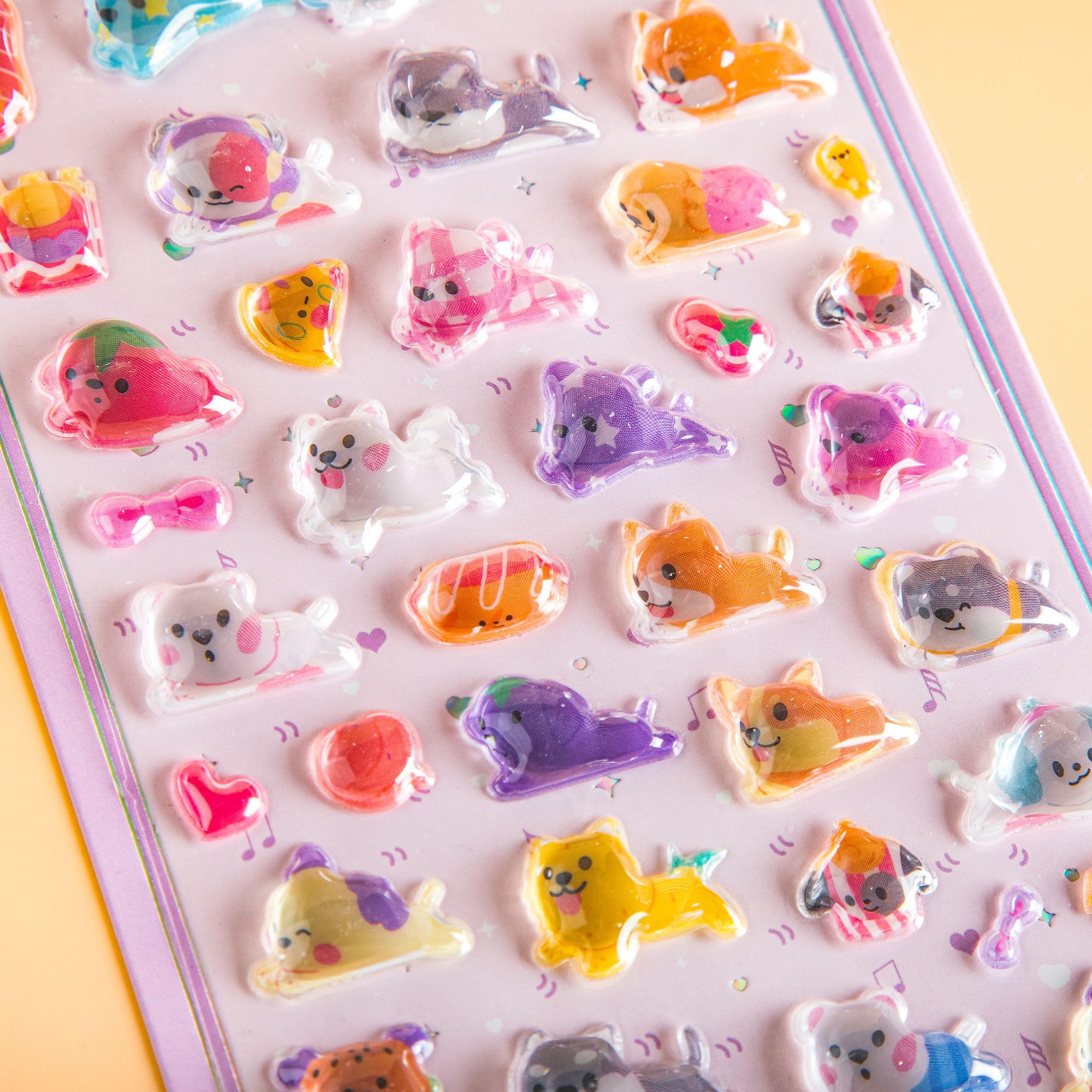 NestlyMoly シール ぷっくり 立体シール 3Dシール ステッカー かわいい キラキラ おしゃれ 女の子 男の子 ごほうび 贈り物 DIY用 デコシール 手帳用 日記帳用 貼り付け可能 1枚入り