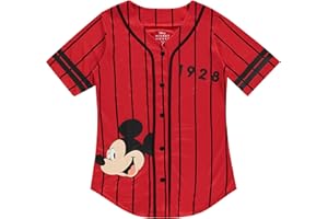 Disney Ladies Mickey Mouse Fashion Shirt - Mickey & Minnie Mouse Baseball Jersey Mickey Mouse Button Down Baseball Jersey