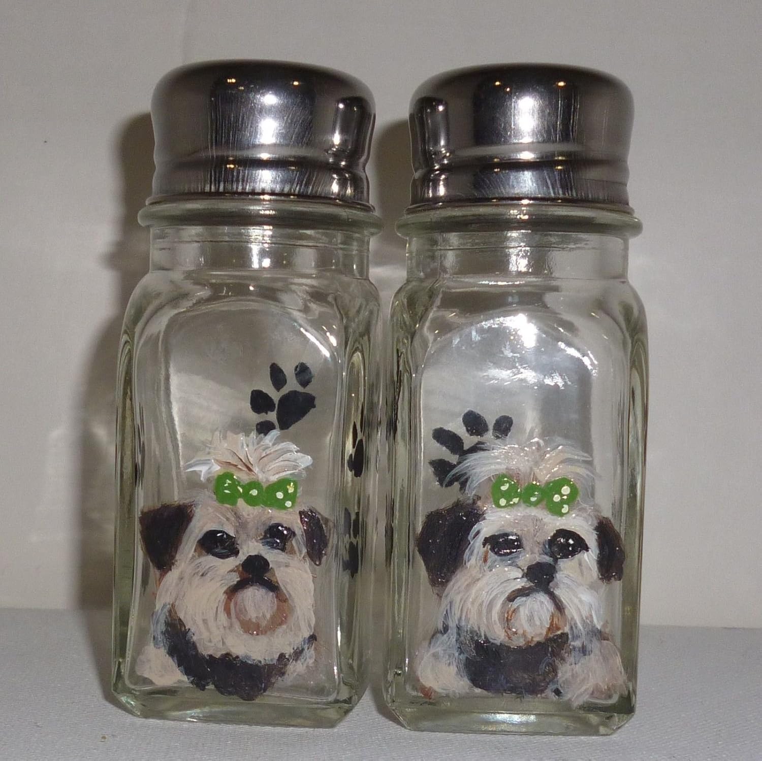Yorkshire Terrier Yorkie Salt & Pepper Shakers Hand Painted