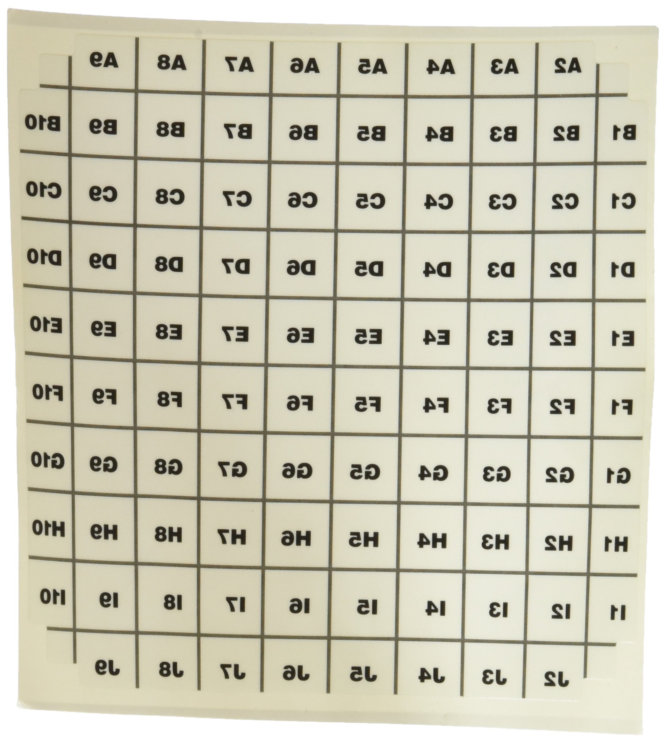 Camlab Plastics RTP/100-GRID Storage Boxes, 100 Place, Replacement self adhesive grids (Pack of 10)