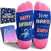 HAPPYPOP Zodiac Gifts Birthday Gifts for Women Men - Astrology Constellation Horoscope Gifts, Fuzzy Space Galaxy Socks Teens