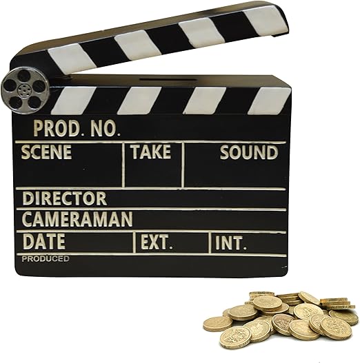 New Retro regalo escena de vídeo claqueta caja de dinero (Movie1): Amazon.es: Jardín