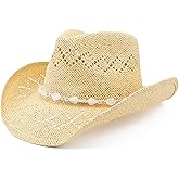 Pro Celia Men Women Cowgirl Straw Western Cowboy Hat
