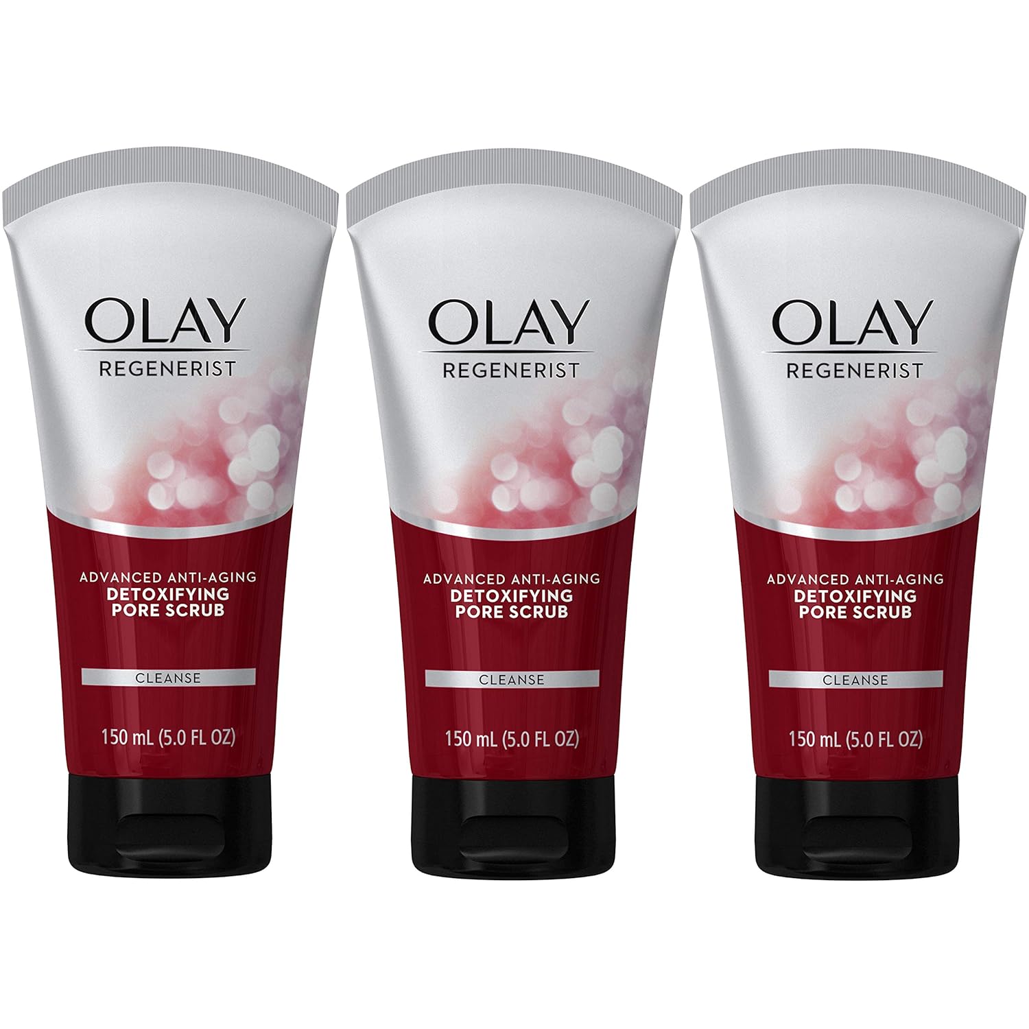 Facial Cleanser by Olay Regenerist, Detoxifying Pore Scrub & Exfoliator, 5 Oz (Pack of 3): Beauty