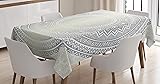 Ambesonne Grey and White Tablecloth, Medallion