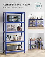 SONGMICS 5-Tier Steel Shelving Unit 875 kg Load 40x90x180 cm Blue GLR040Q01 view 6