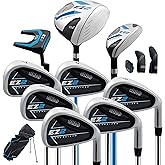 Izzo Golf EZ2 14 Piece Mens Right Hand Golf Club Set with Golf Bag - 14 piece Complete Golf Club Set for Right Handed Golfers, Comes with Golf Bag