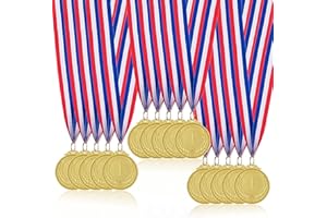 Donrime Medals for Awards for Kids,Metal Award Medals,Olympic Medals with Ribbons for Competitions, Sports, Spelling Bees, Beer Olympics,Party Favors, for Adults, 2 inches