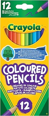 Crayola Colouring Pencils Assorted Colours 12 Pack - Kids Art Craft Supplies view 1