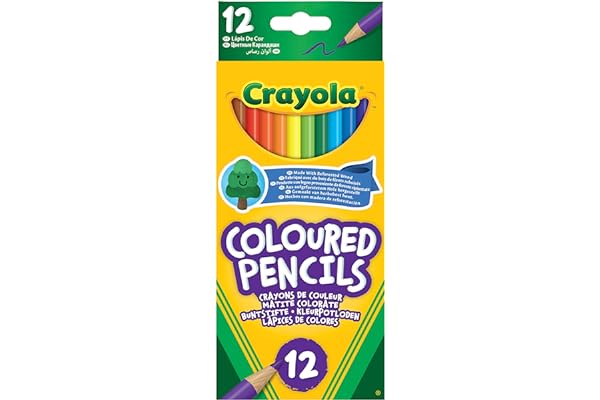 CRAYOLA Colouring Pencils - Assorted Colours (Pack of 12) | A Must-Have for All Kids Arts & Crafts Sets | Ideal for Kids Aged 3+