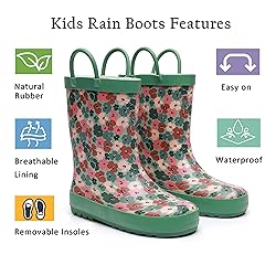 LANCDON Toddler Rain Boots for Boys and Girls