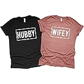 Hubby Wifey Custom Est. Custom Date Design Short Sleeve Unisex T-shirts