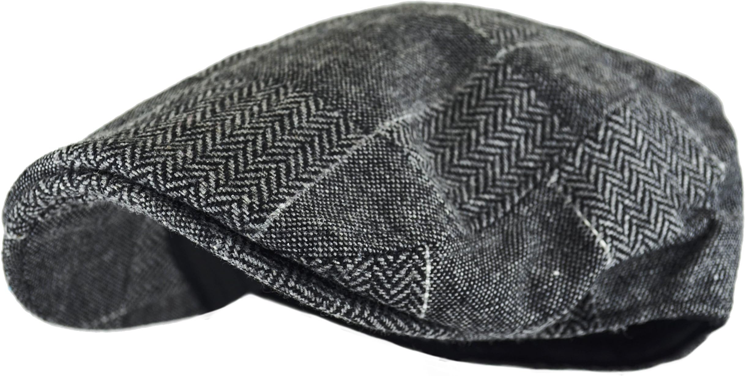 Deewang Fashion Men's Herringbone Tweed Solid Newsboy Driving Cabbie, Ivy Flat Cap (L/XL, Gray-LightWeight)