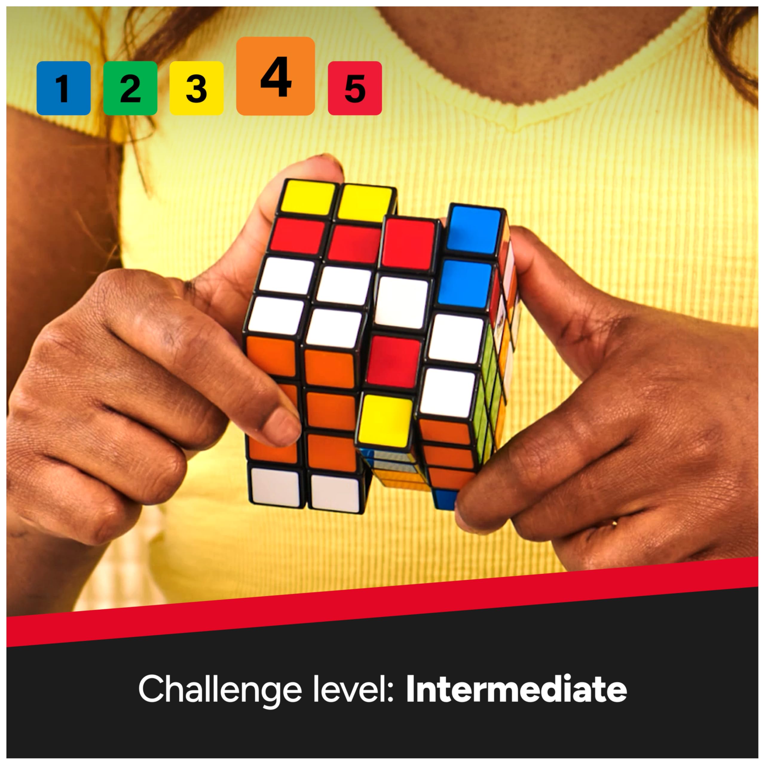 Rubik’s Cube, The Official 4x4 Rubik's Cube, Problem-Solving Brain Teaser, Classic Color-Matching Puzzle, Fidget Toy, Sensory Puzzle for Adults, Teens, Kids, Stocking Stuffers for Ages 8 & Up