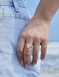 Oivley 2CT Pear Shaped Engagement Rings for Women