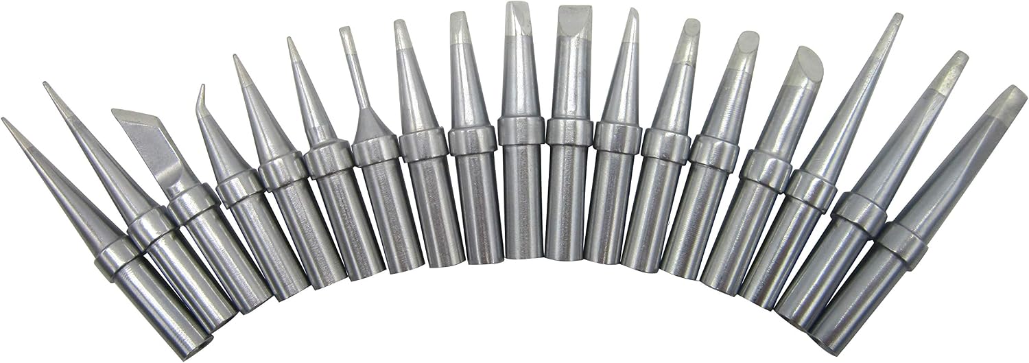 18 PCS Replacement Soldering Tips for WES51 WES50 WESD51 WESD50 WE1010 WE1010EU WTL1000S-0 WECP-20 PES51 PES50 LR21 LR20 Solder Iron Tip Bit