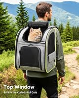 Pecute Cat Carrier Dog Backpack Expandable Front Mesh Window Pockets view 4
