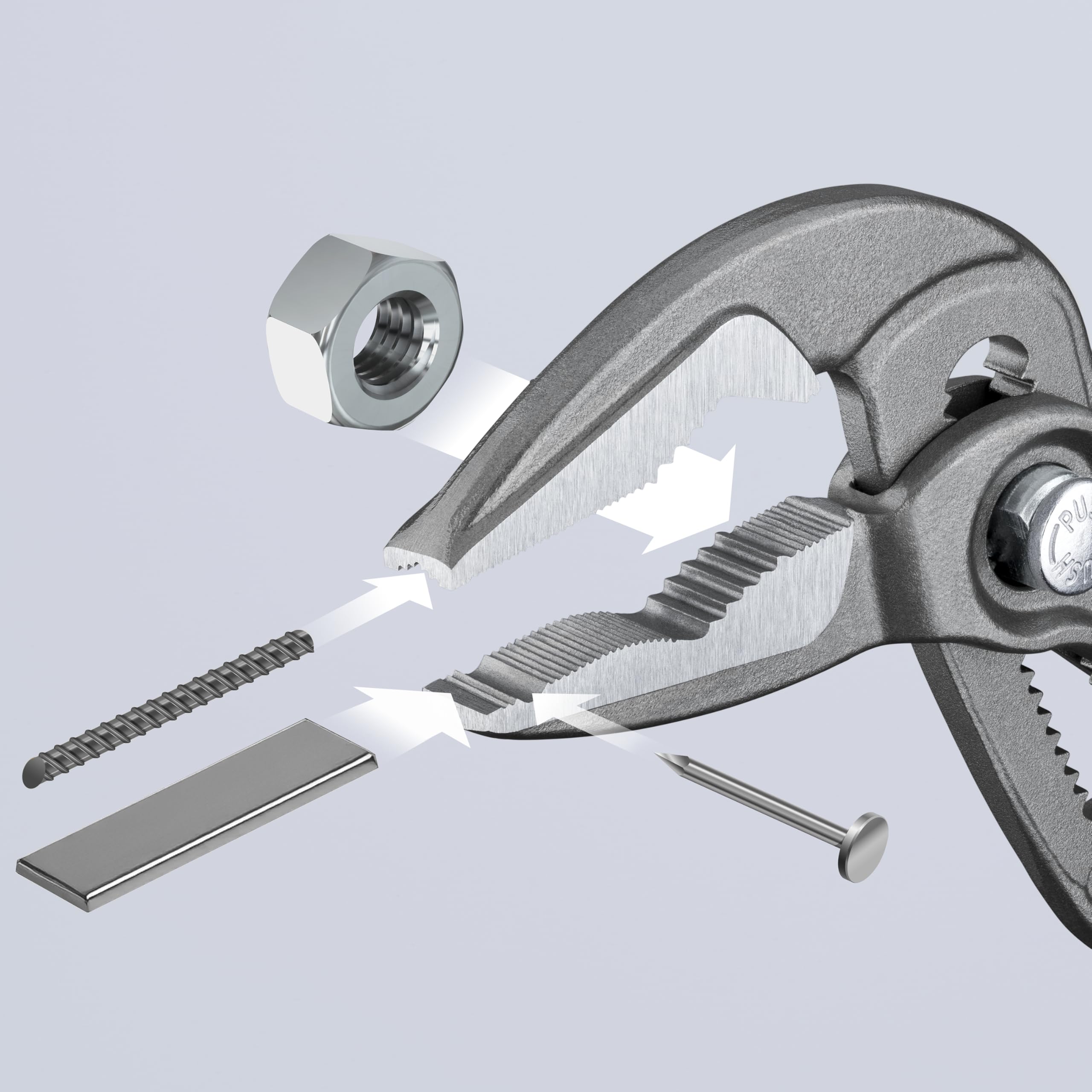 KNIPEX Cobra ES Wasserpumpenzange extra-schlank auf SB-Karte mit rutschhemmendem Kunststoff überzogen 180 mm, 87 51 180 SB 4