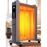 MEPTY Space Heater, 1500w Heaters for Indoor Use Large Room, Convection Mica Heater with Remote, 12H Timer, ECO Mode, Child Lock, Quiet Whole Room Heater for Bedroom Home Office