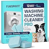 Fursprint Washing Machine Cleaner Tablets - 24 Pack for a 12 Month Supply. Formulated for Pet Owners. Compatible with HE, Top & Front Load. Easily Removes Residue, Grime. Value Brand by Uproot Clean