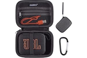 EVGRDCS Carrying case for JBL Go 4/JBL Go 3,Scratch and Fall Resistant, with Hanging Rope and mesh Bag.