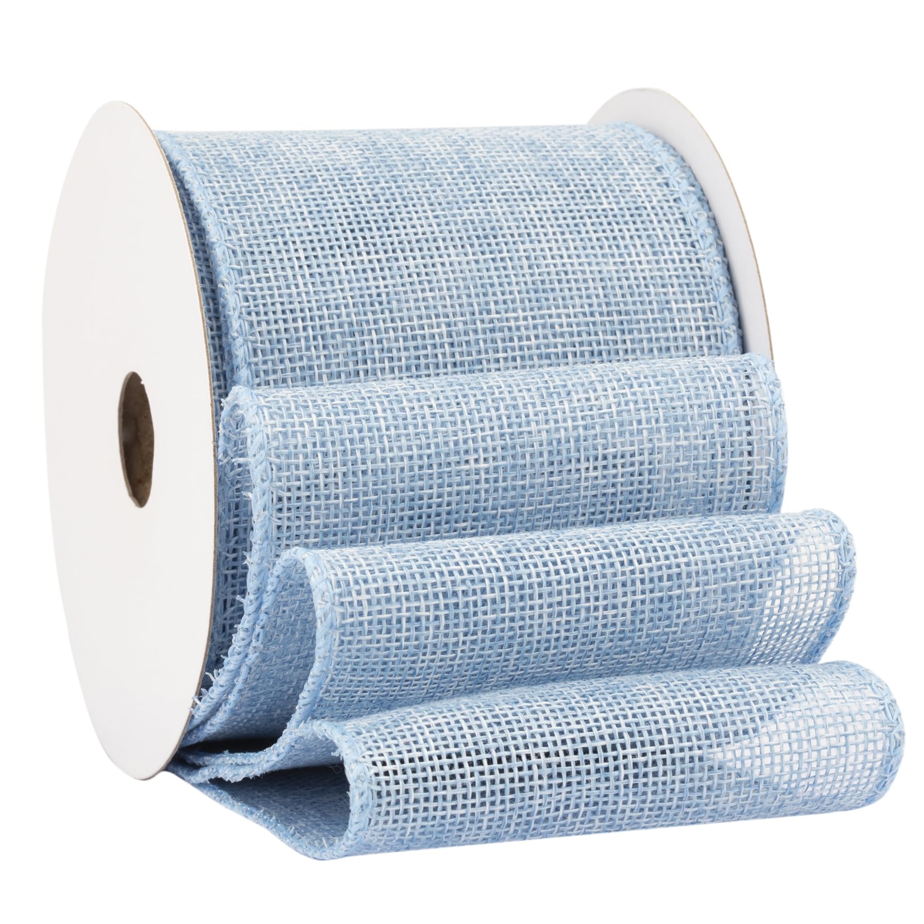 Fondersy 9-Meter Lt. Blue Burlap Ribbon Wired Burlap Ribbon - 75mm Width for Gift Wrapping, Floral Arrangements, Wreath Making, and Christmas Decor